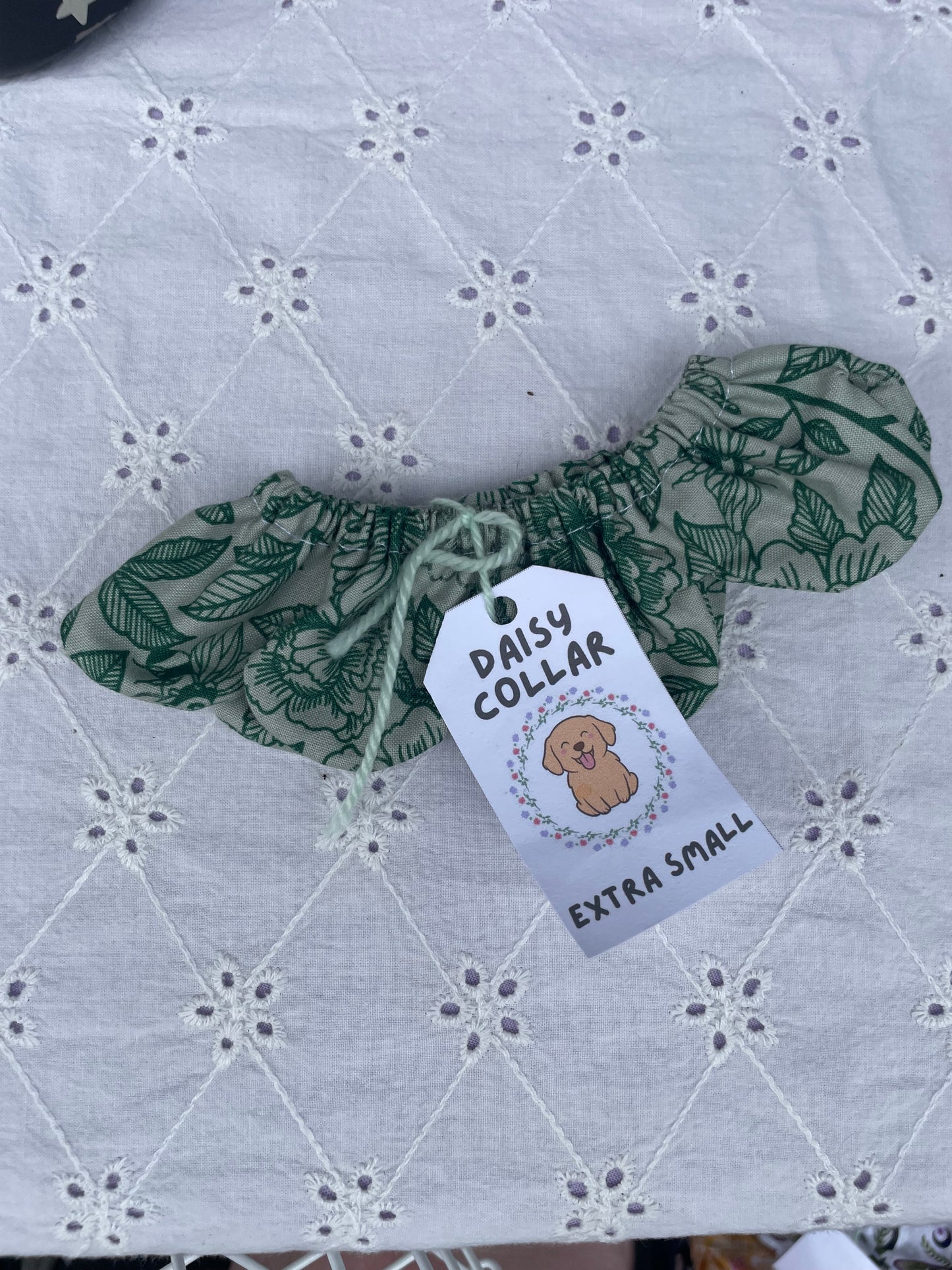 XS Daisy Collar - Green Floral