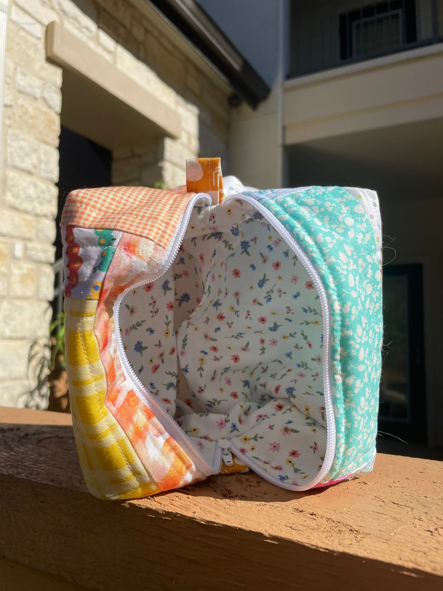 Caterpillar Patchwork Quilted Pouch