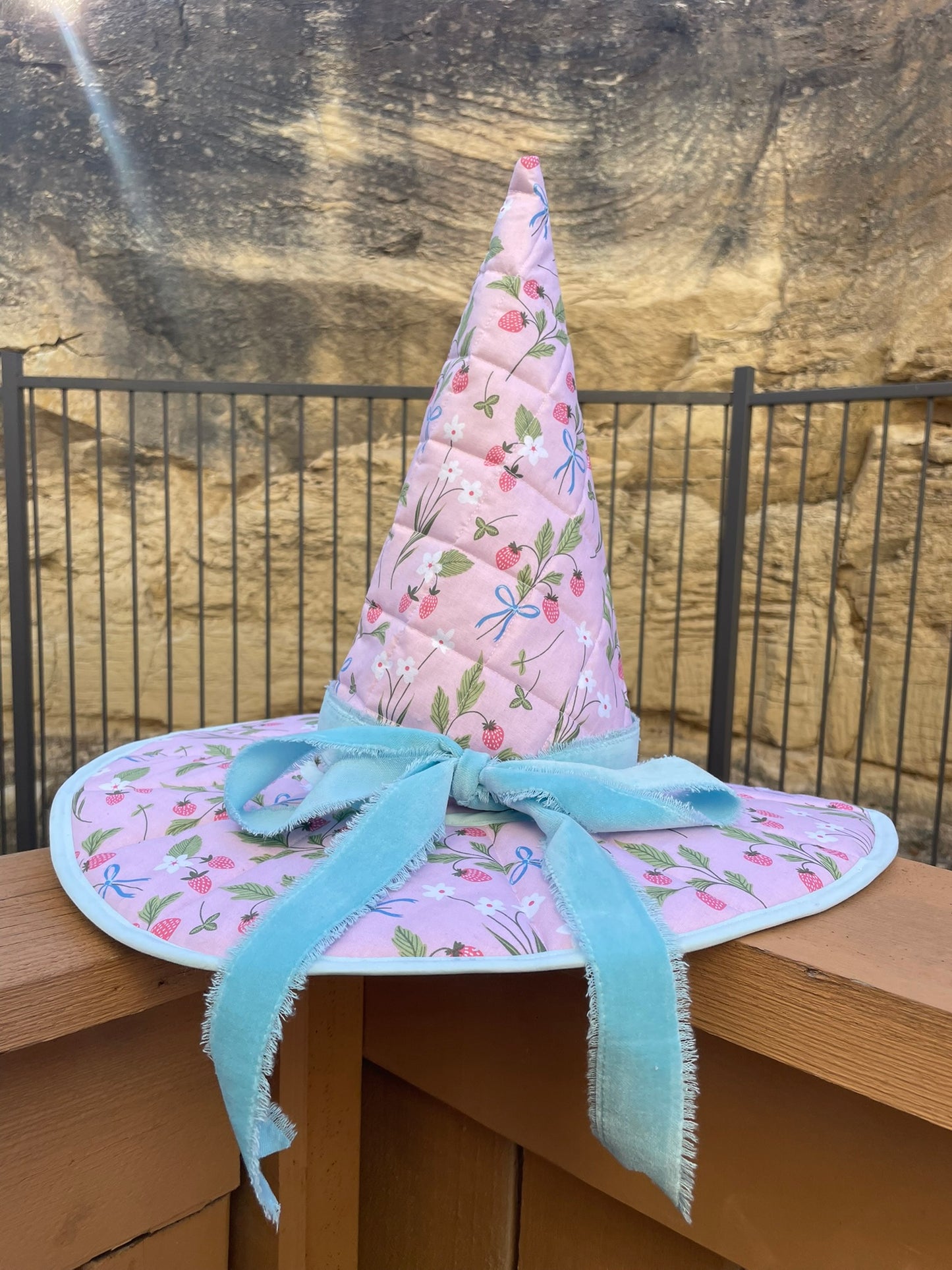 Spring Strawberries Witch Hat