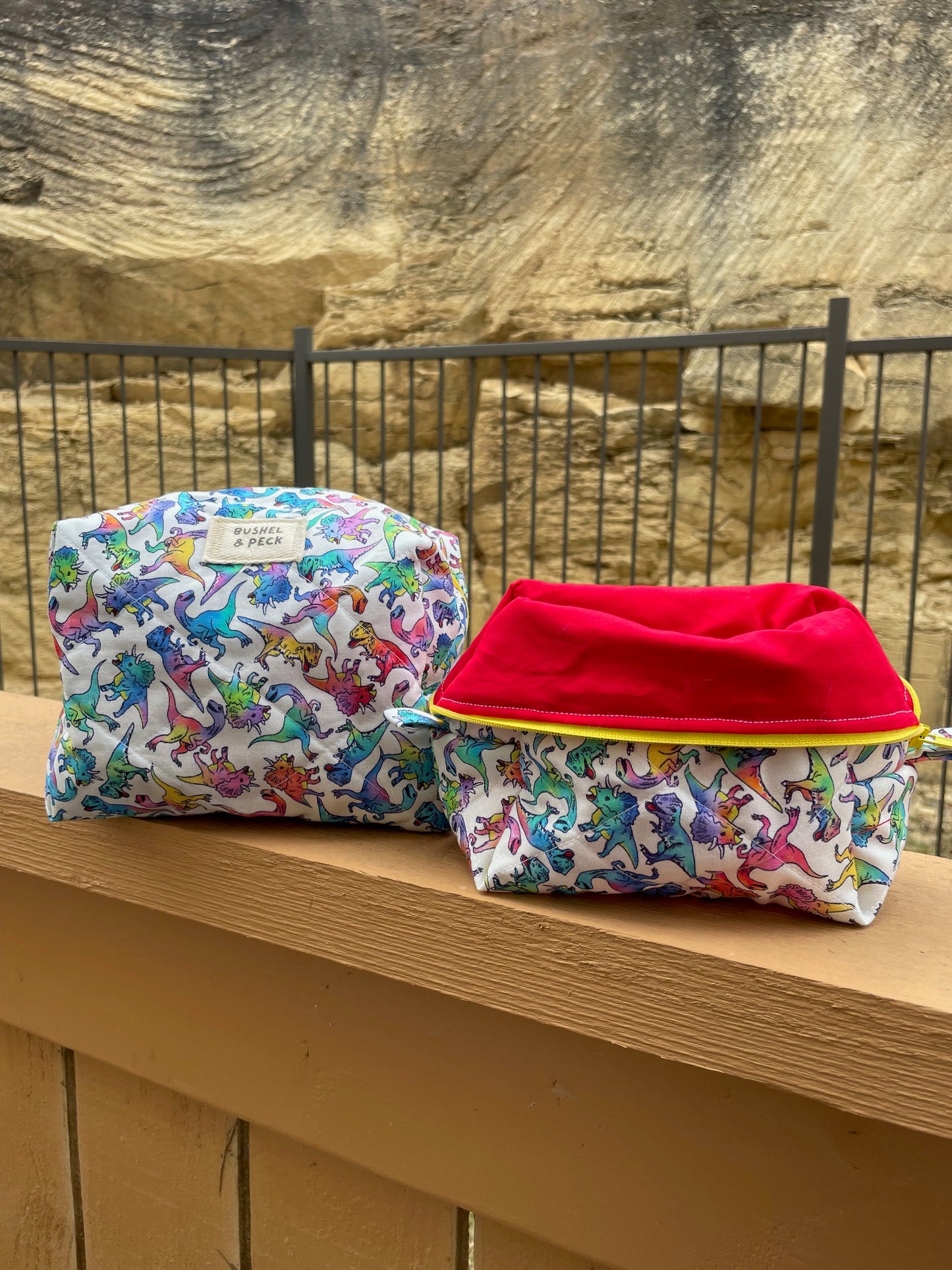 Rainbow Dinos Boxy Bag - Sm