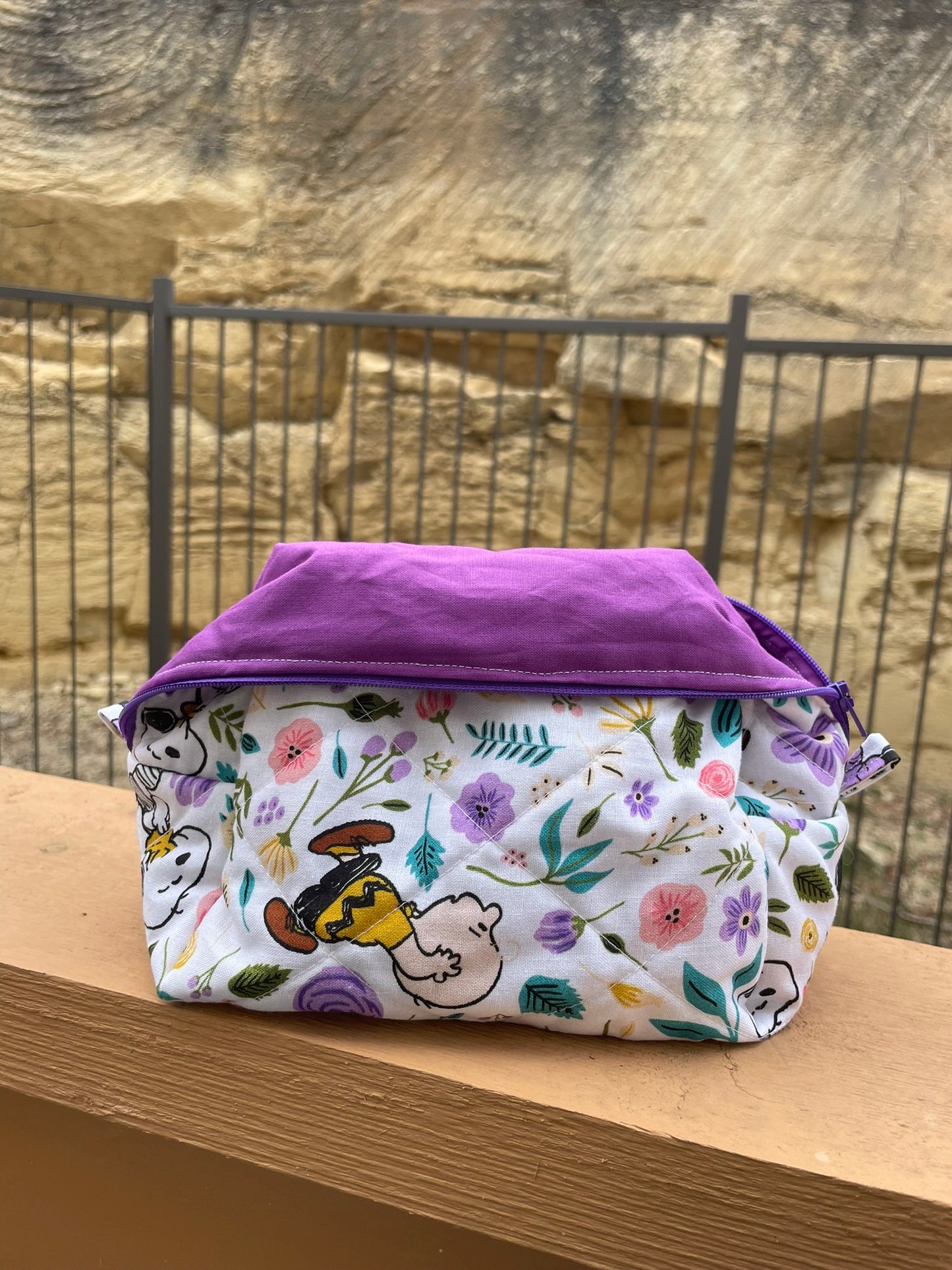 Purple Peanuts Boxy Bag - Lg