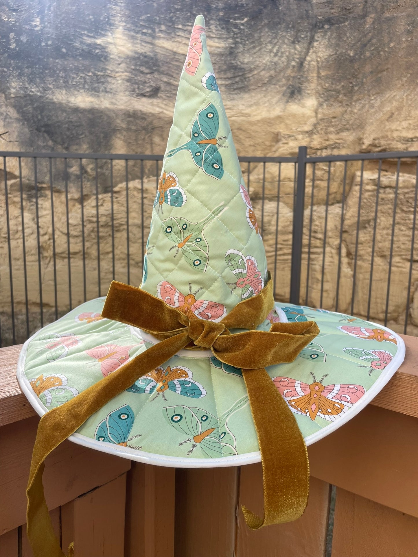 Moth Quilted Witch Hat