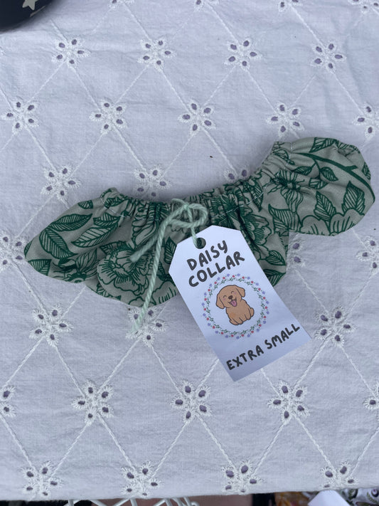 XS Daisy Collar - Green Floral