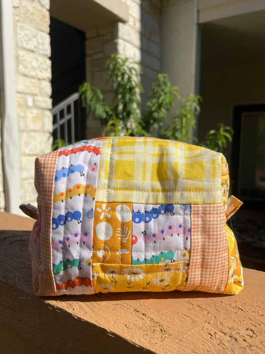 Caterpillar Patchwork Quilted Pouch