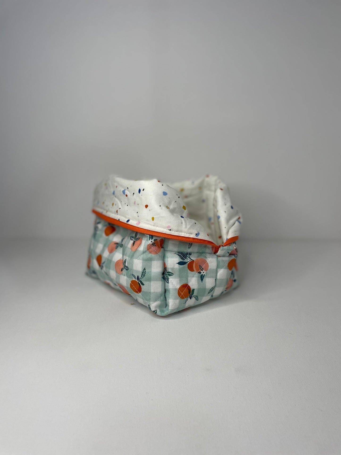 Peach Gingham Boxy Bag LG