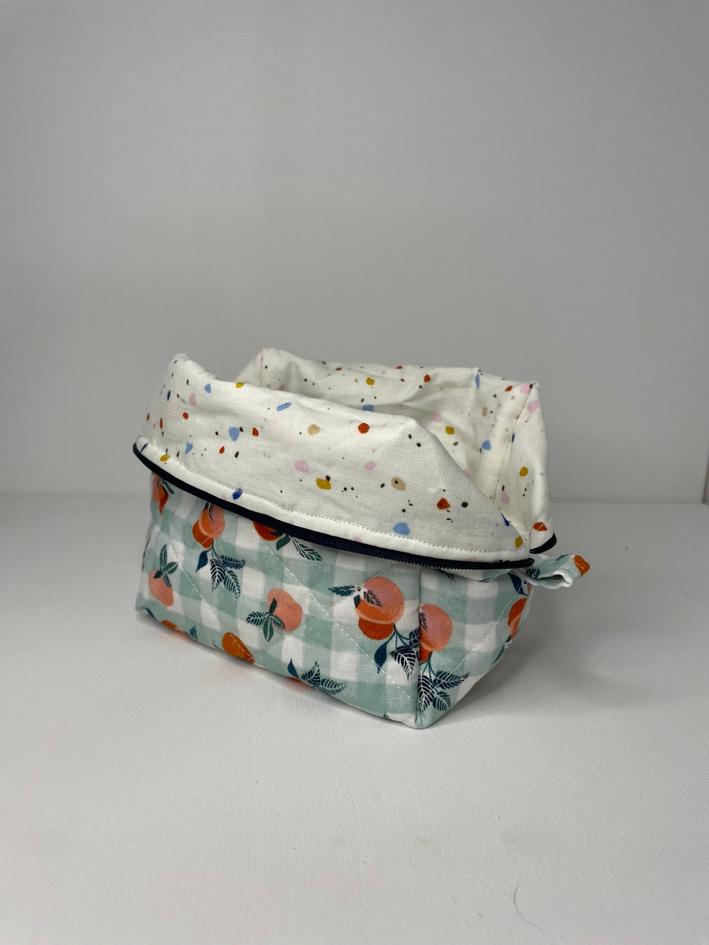 Peach Gingham Boxy Bag SM