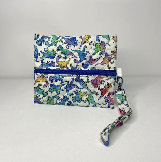 Rainbow Dinos Wristlet
