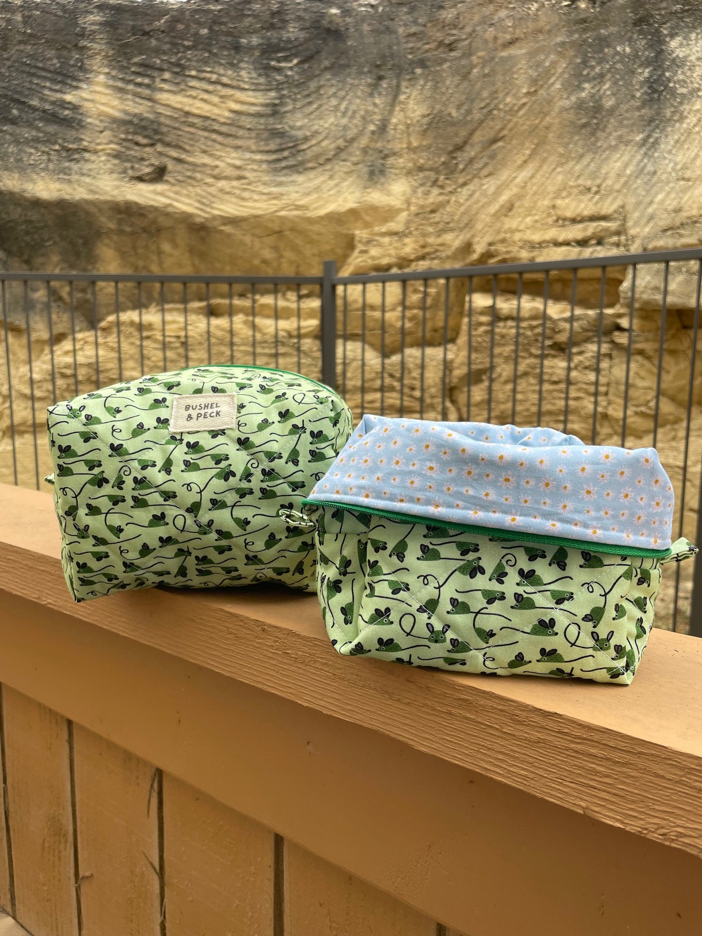 Green Mice Boxy Bag - Lg